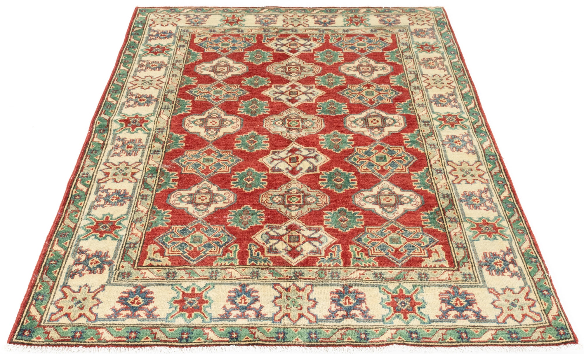 Pakistani Kazak Rug <br> 4'1 × 5'7