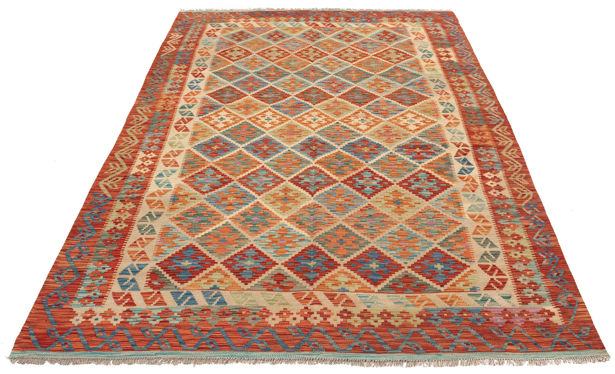 New Pakistani Kilim <br> 6'8 x 9'10