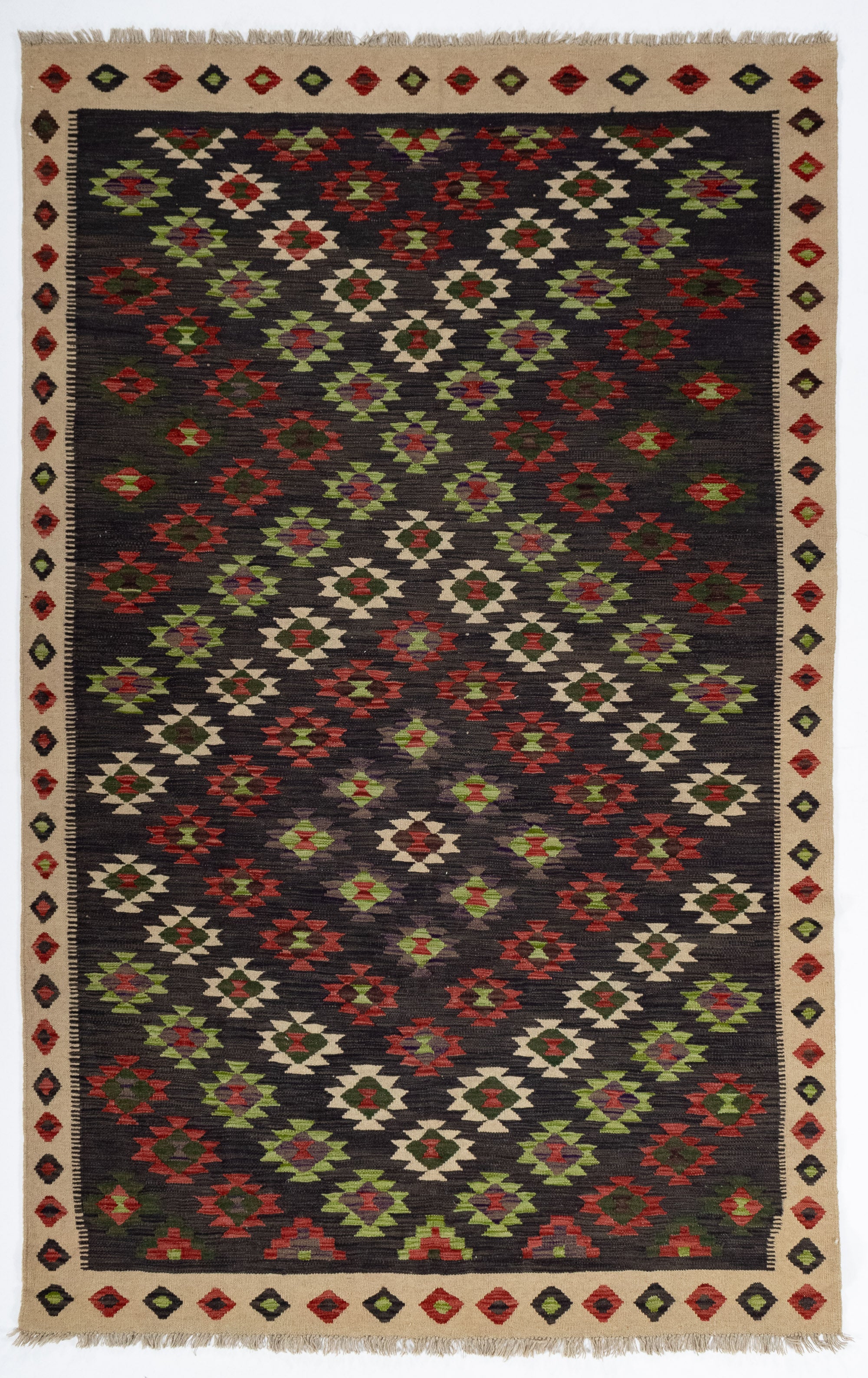 New Pakistani Kilim Rug <br> 6' 0 x 9' 6