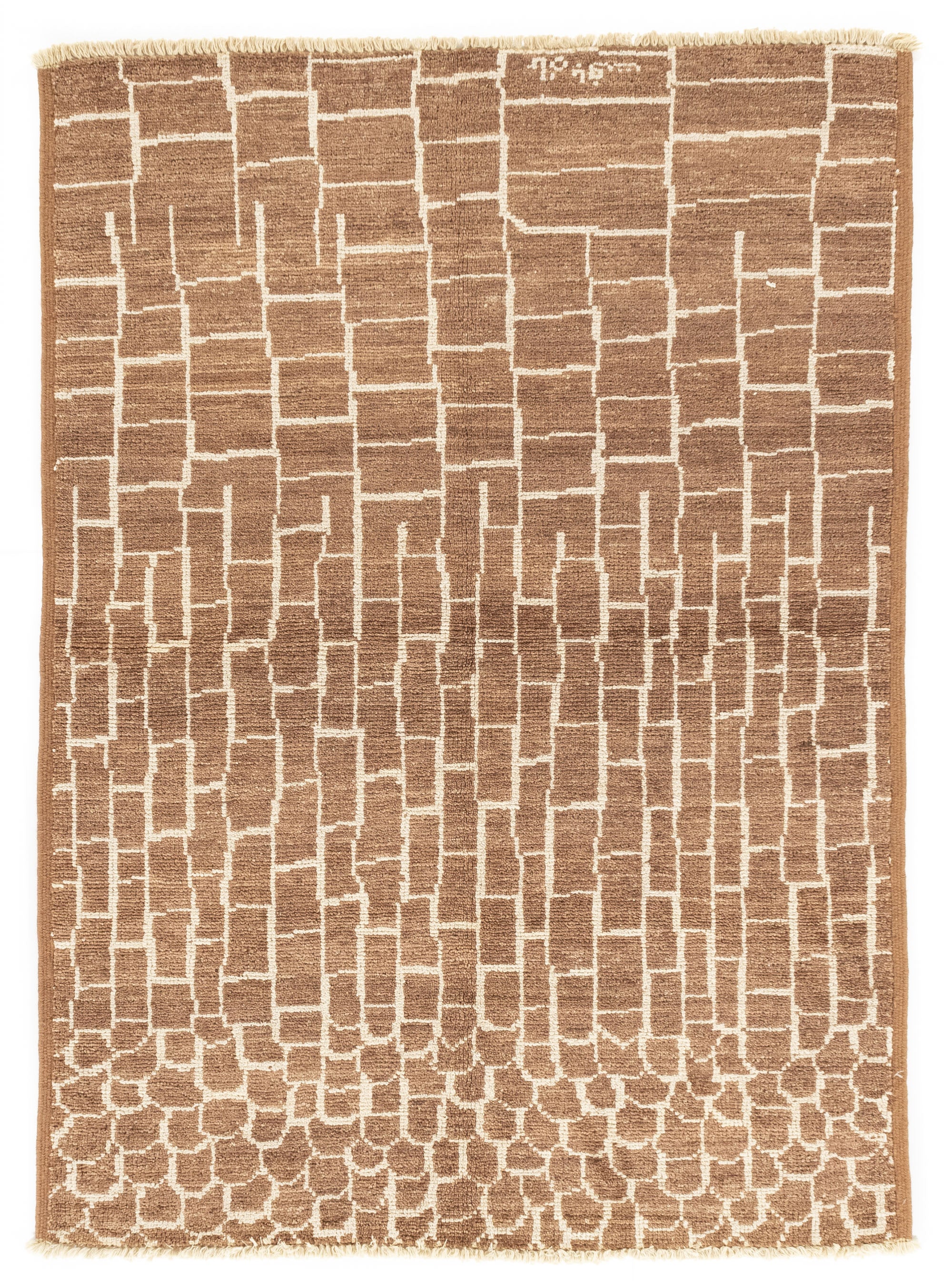 New Pakistani Moroccan-design Rug <br> 4' 2 x 5' 9