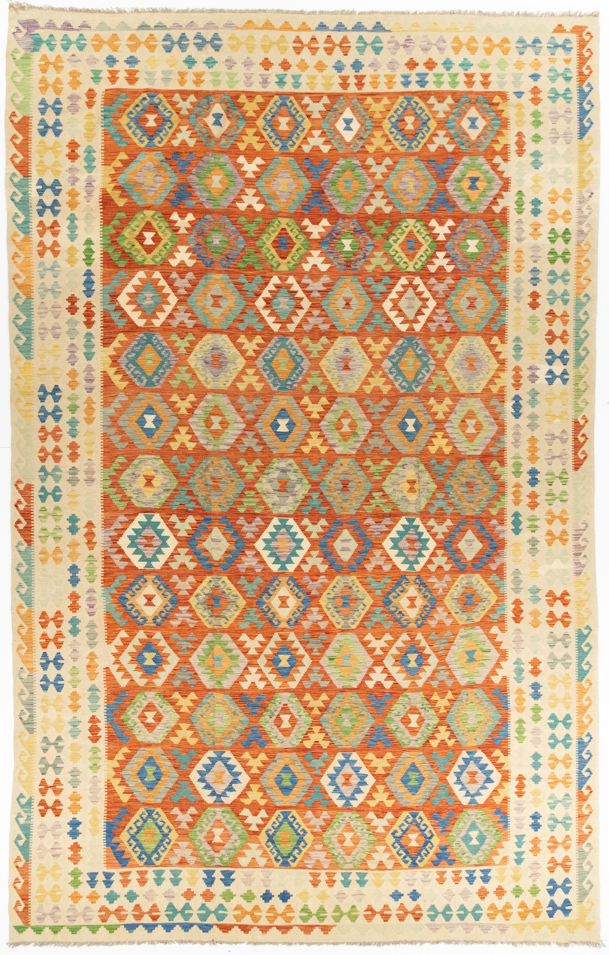 New Pakistani Transitional Kilim Rug <br> 10'1 x 15'10