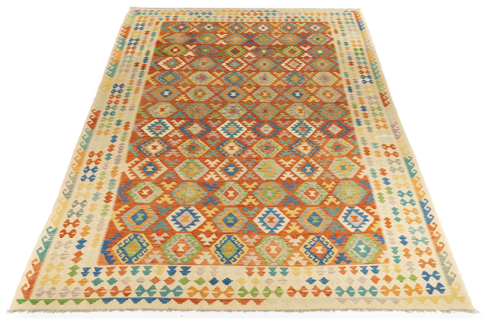 New Pakistani Transitional Kilim Rug <br> 10'1 x 15'10