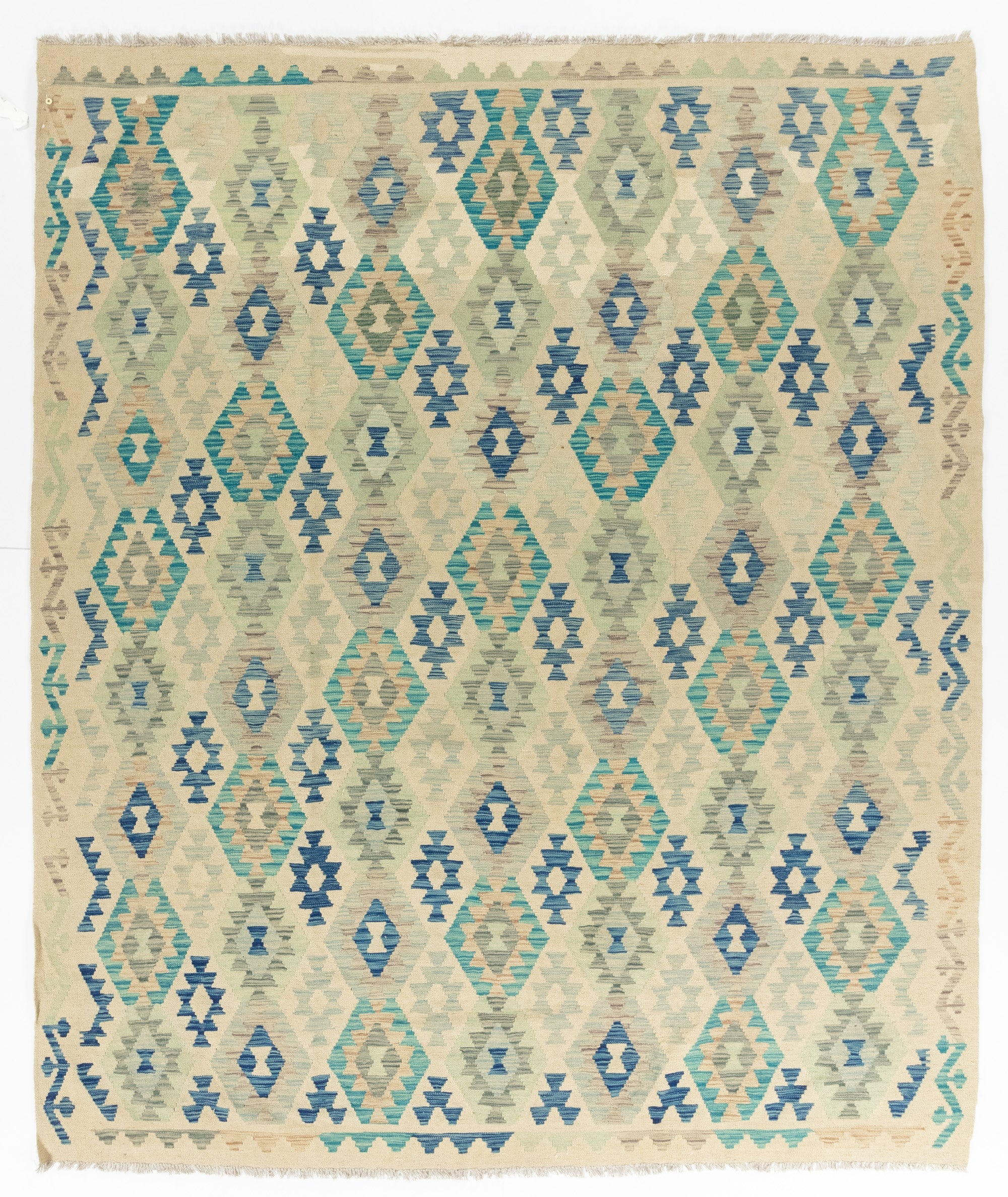 New Pakistani Transitional Kilim Rug <br> 8'6 x 9'10