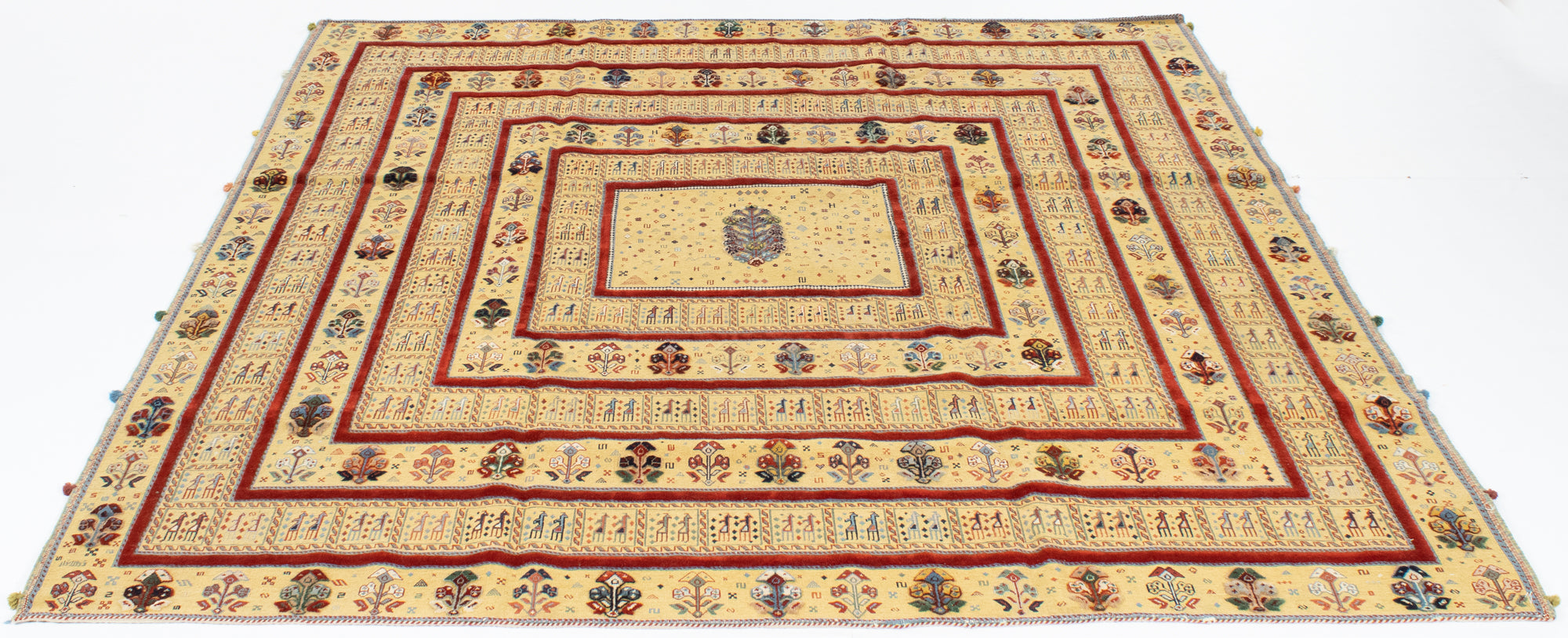 New Persian Balouch Soumak Flatweave Rug  <br> 7'11 x 8'3