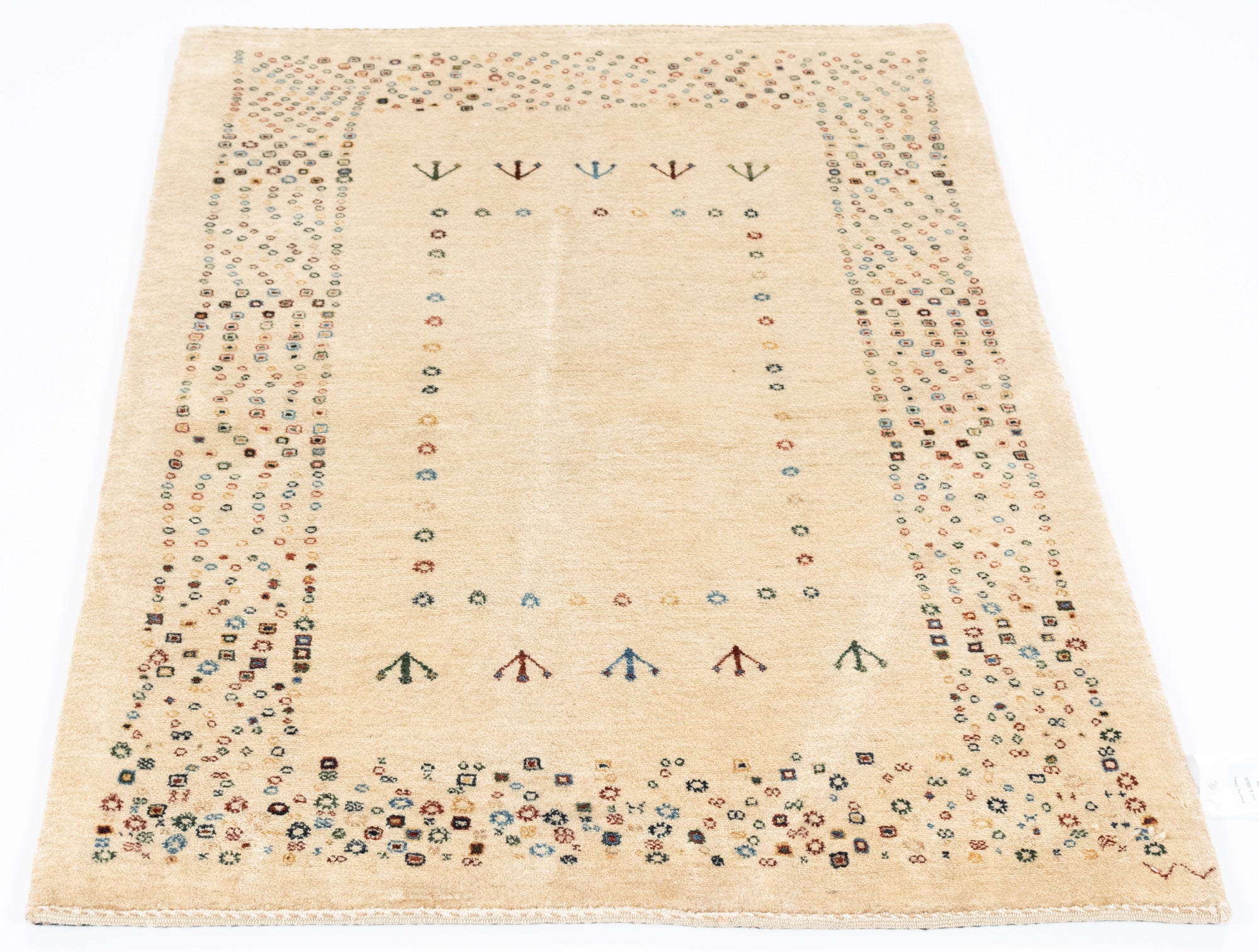 New Persian Gabbeh Rug <br>  3'3 x 4'11