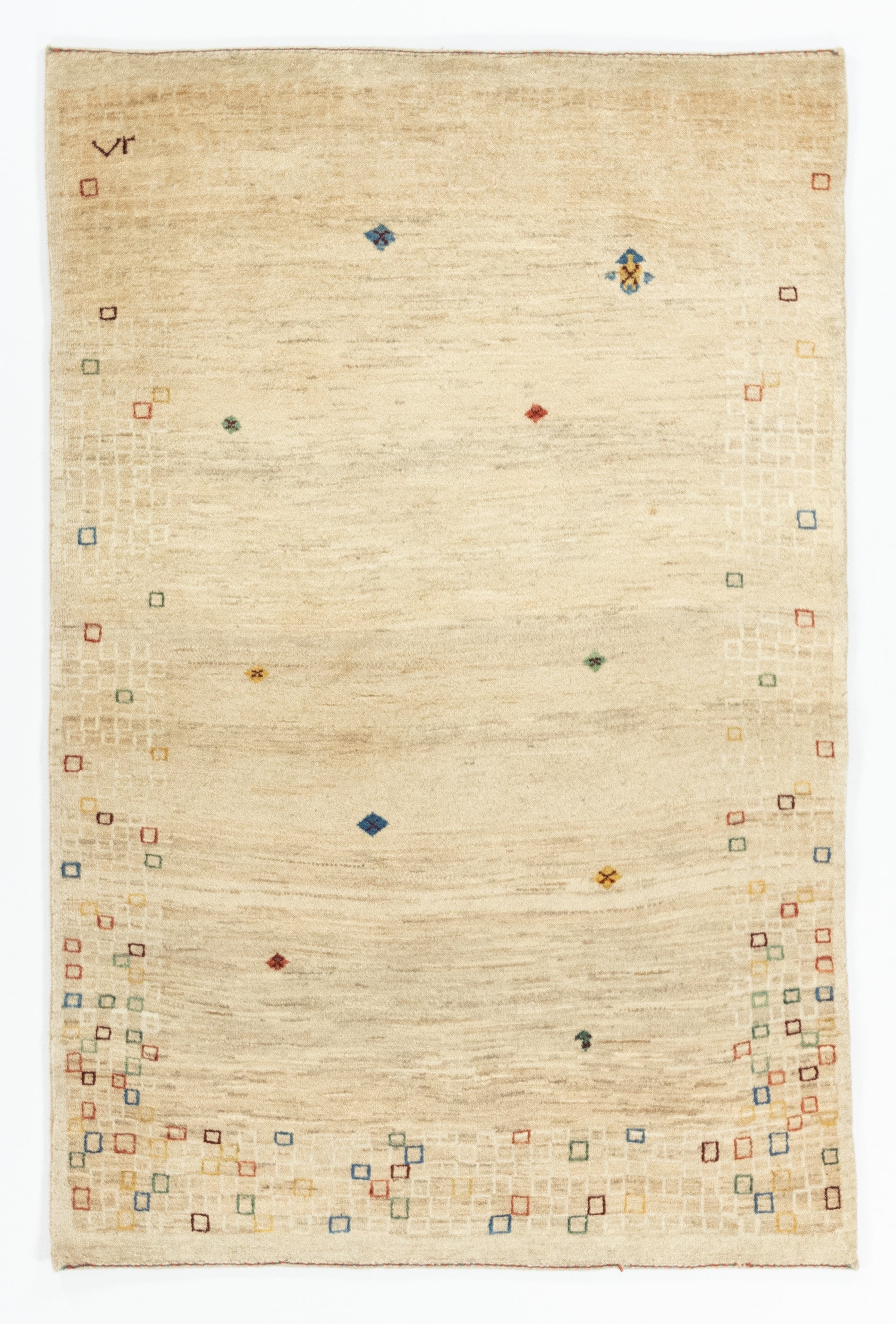 New Persian Gabbeh Rug  <br> 3'11 x 5'11