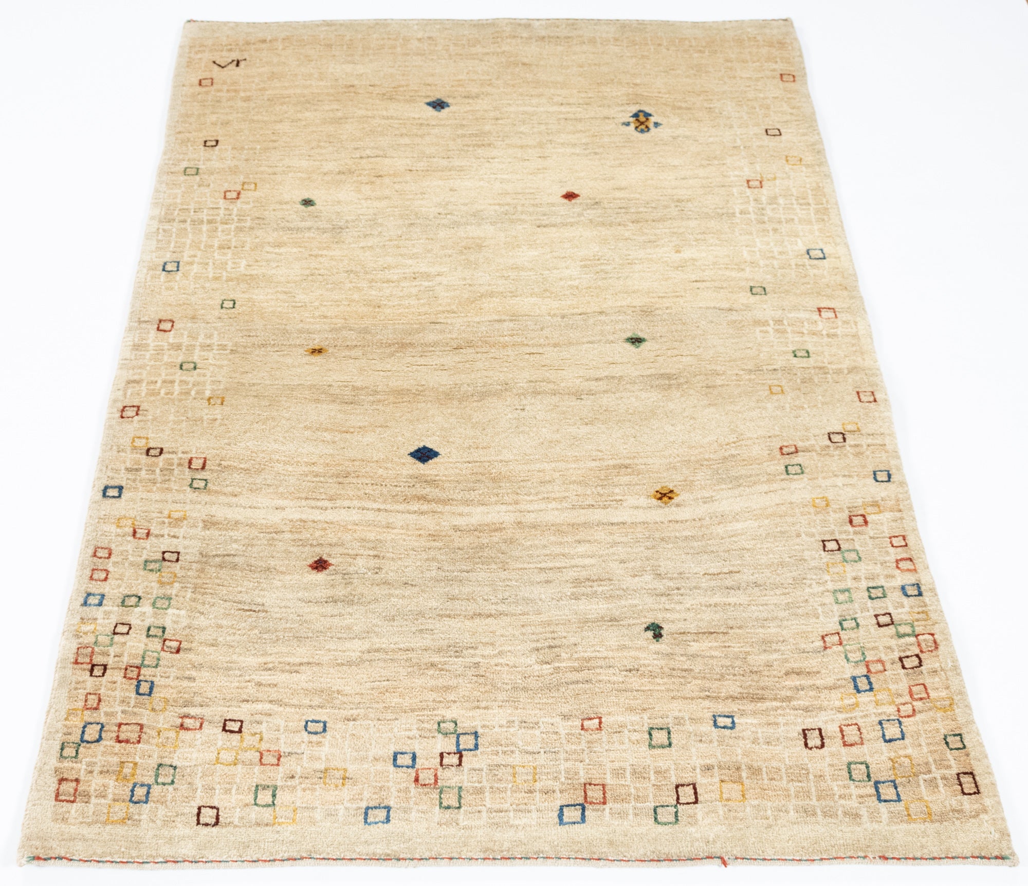 New Persian Gabbeh Rug  <br> 3'11 x 5'11