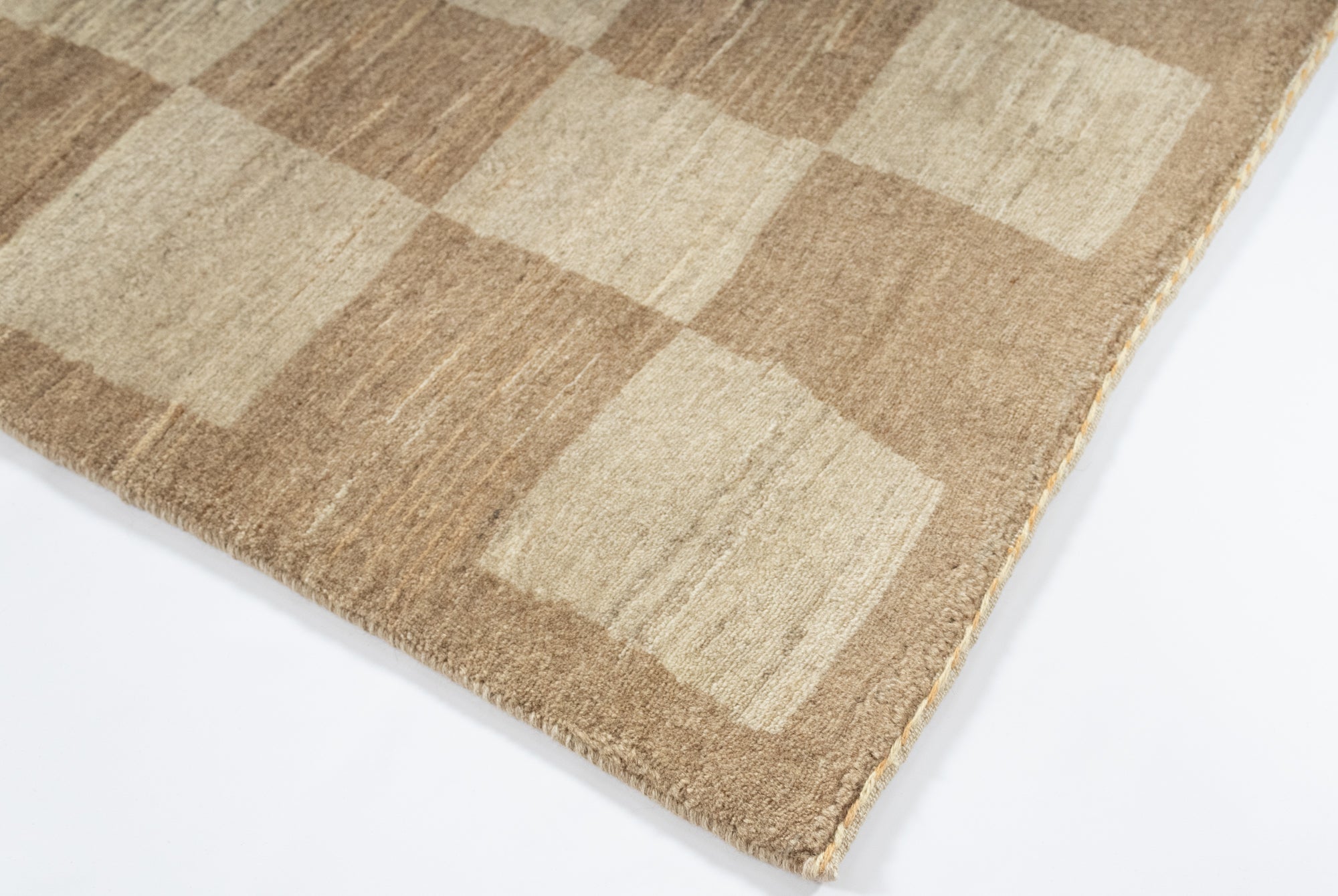 New Persian Checkered Gabbeh Rug  <br> 3'3 x 4'5