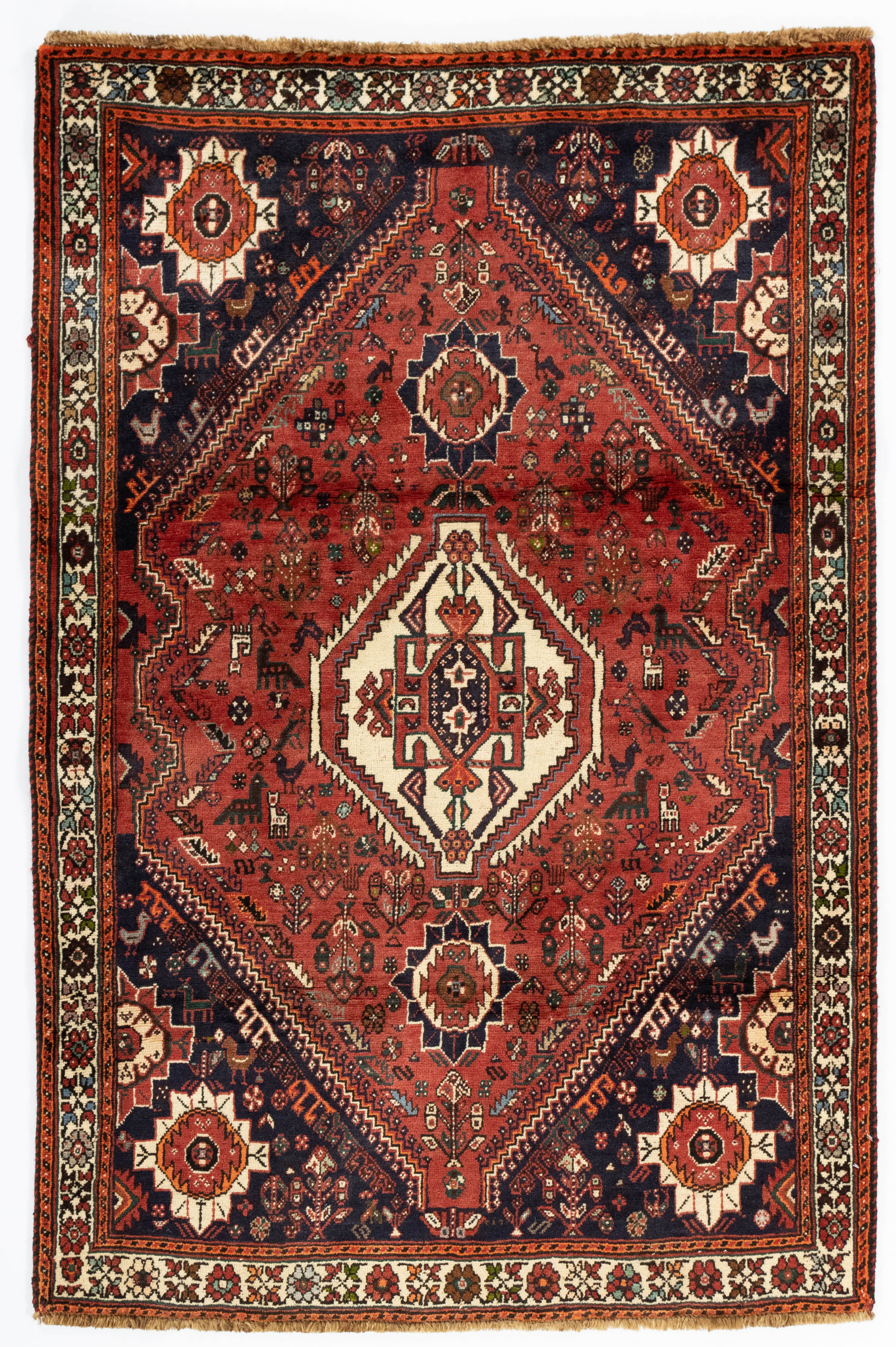 New Persian Gabbeh Qashqai-design Rug <br> 3'9 x 5'9