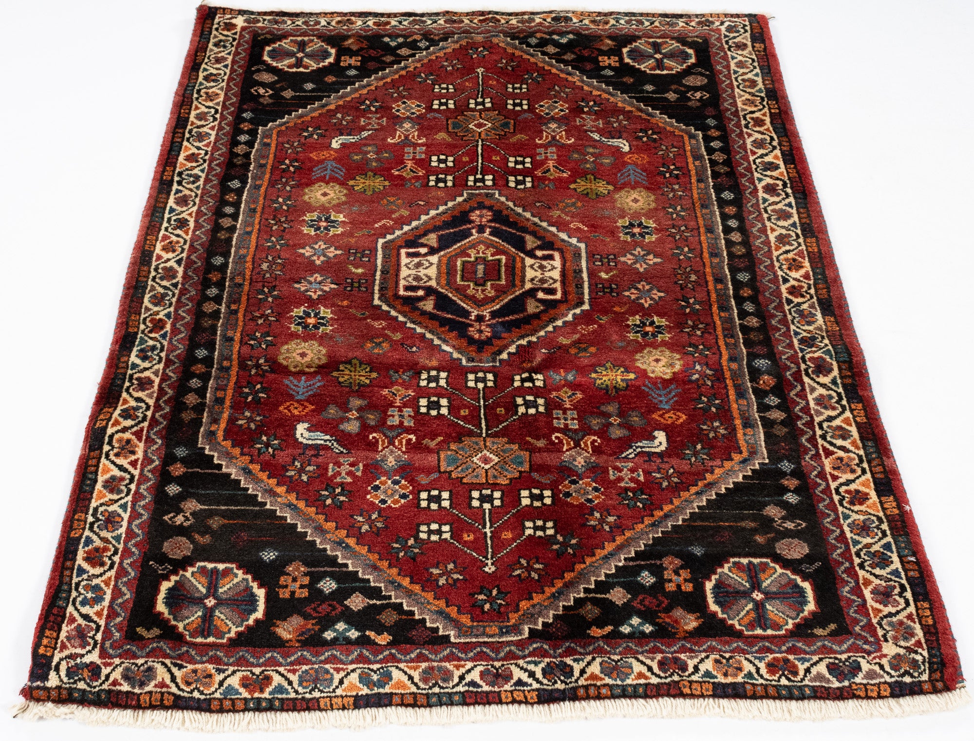 New Persian Gabbeh Qashqai-design Rug <br> 3'8 x 5'0