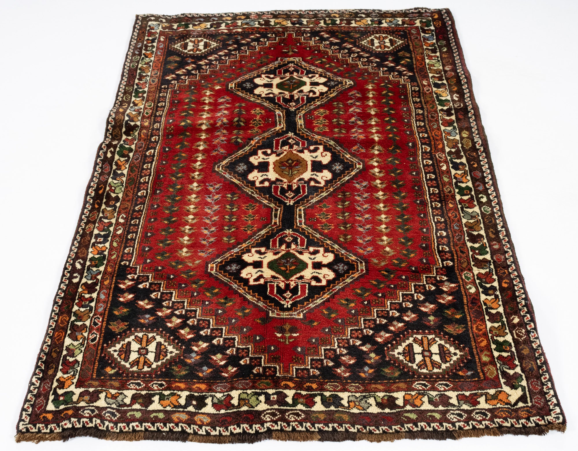 New Persian Gabbeh Qashqai-design Rug <br> 4'0 x 5'10