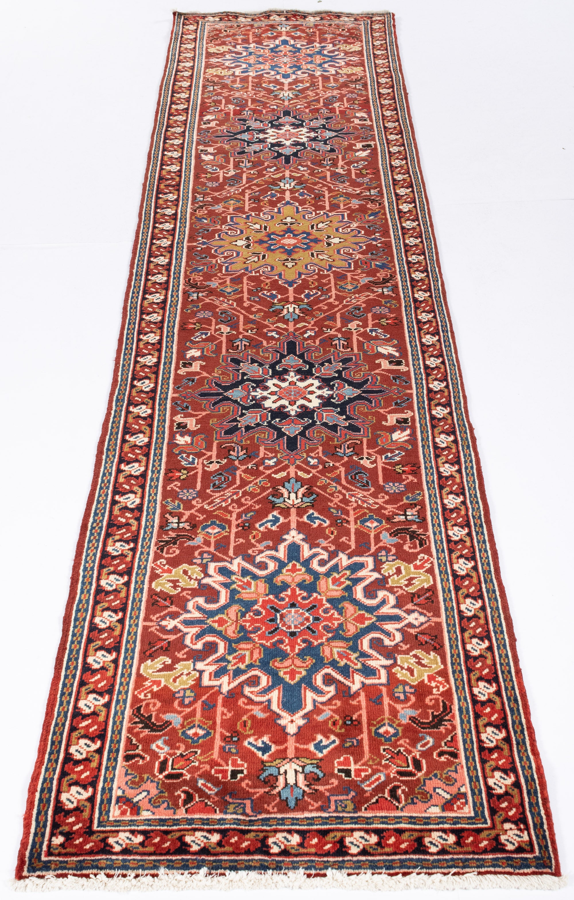 New Persian Heriz Runner <br> 3' 4 x 13' 7