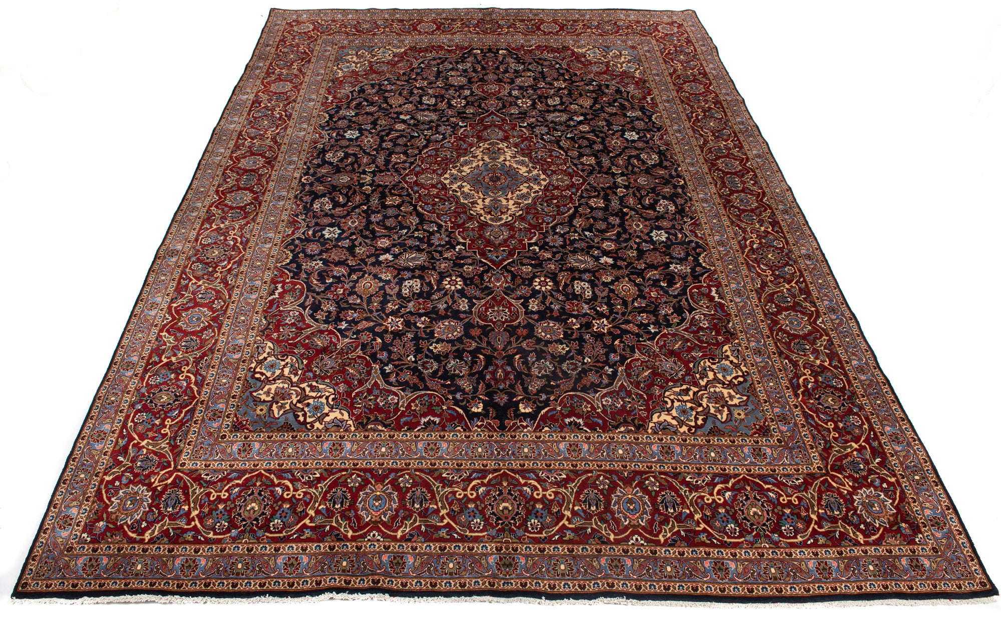 Antique Persian Kashan Rug <br> 9'9 x 13'4