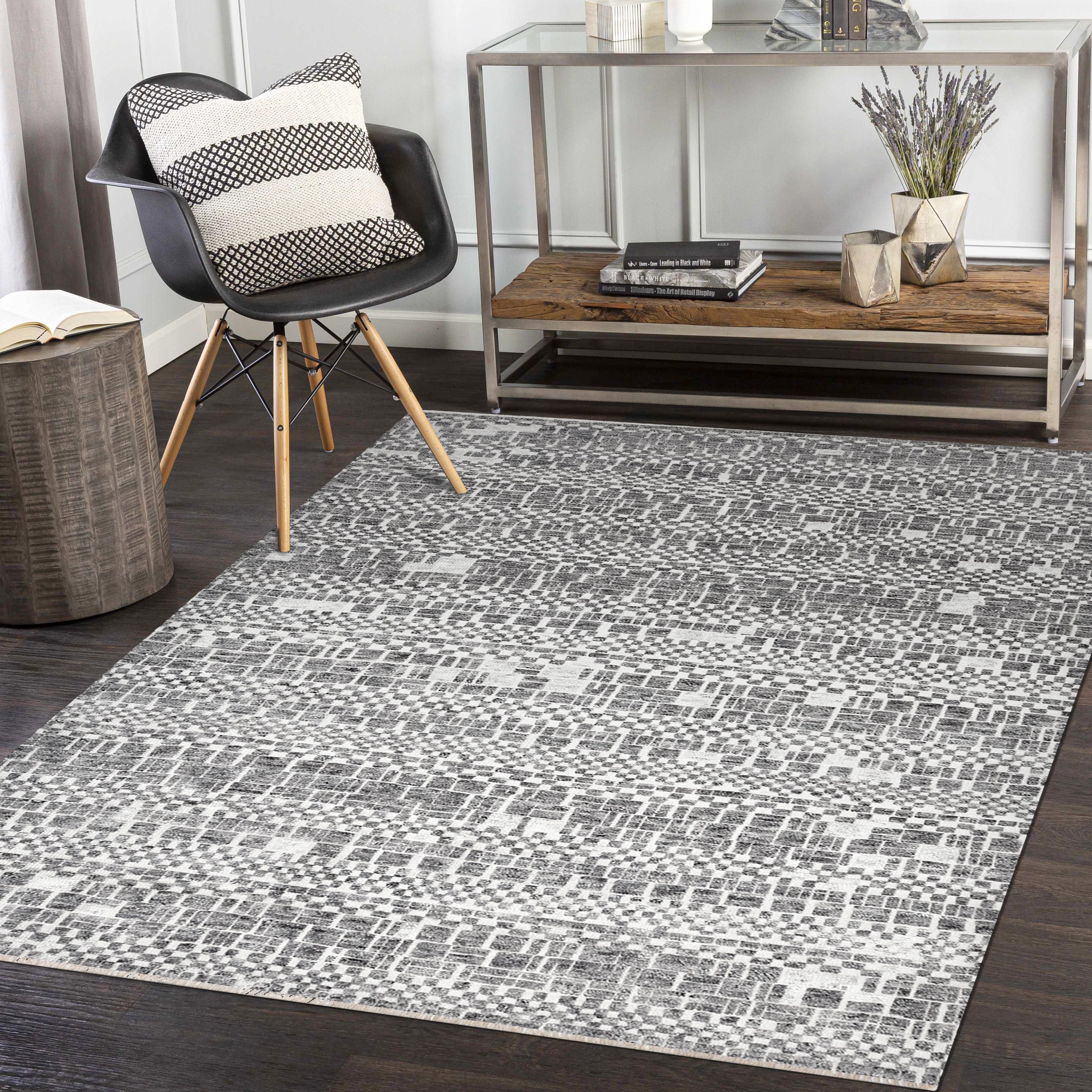 Peter Hand-Knotted Contemporary Modern Area Rug