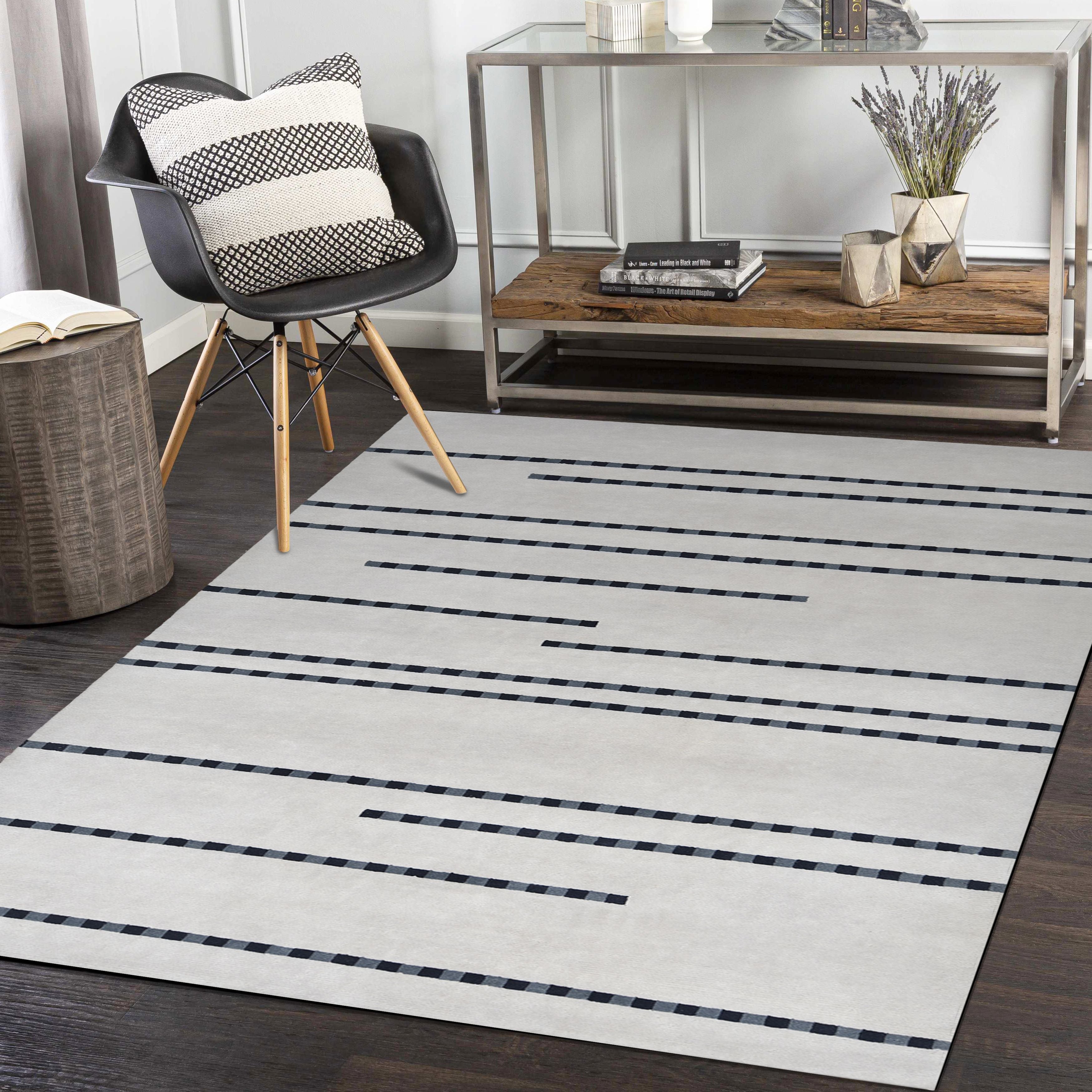 Faith Hand Knotted Contemporary Modern Area Rug