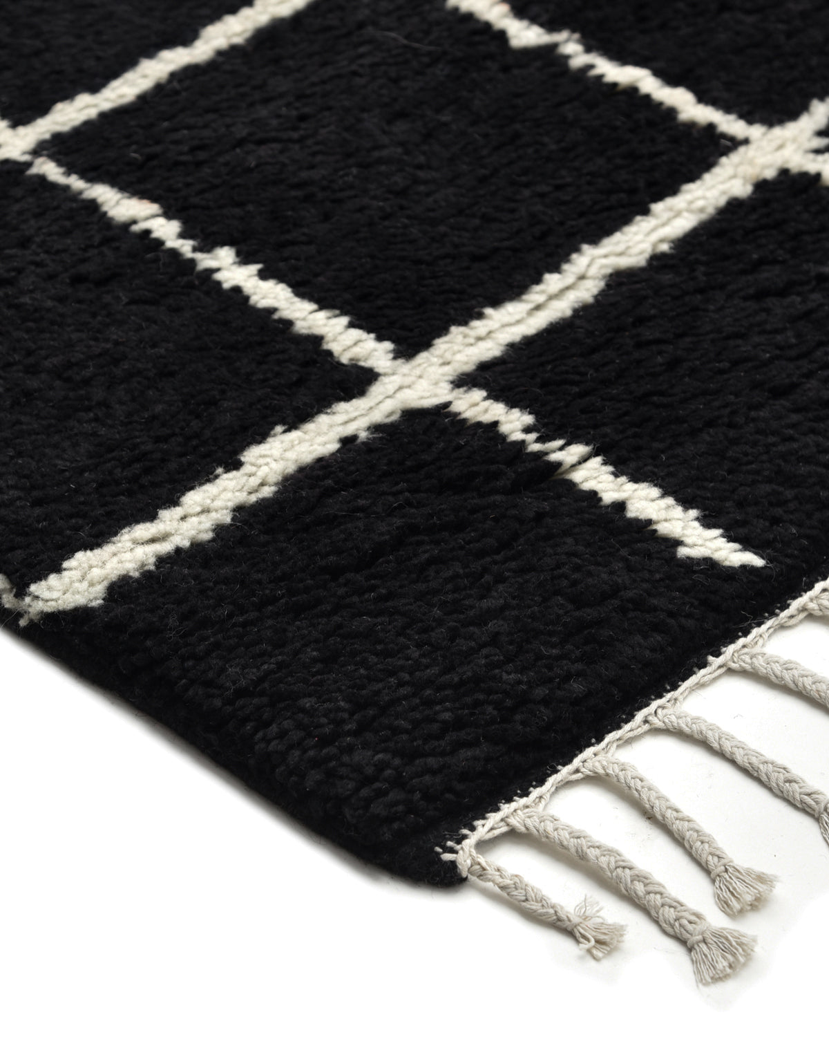 Black Bohemian Moroccan Area Rug