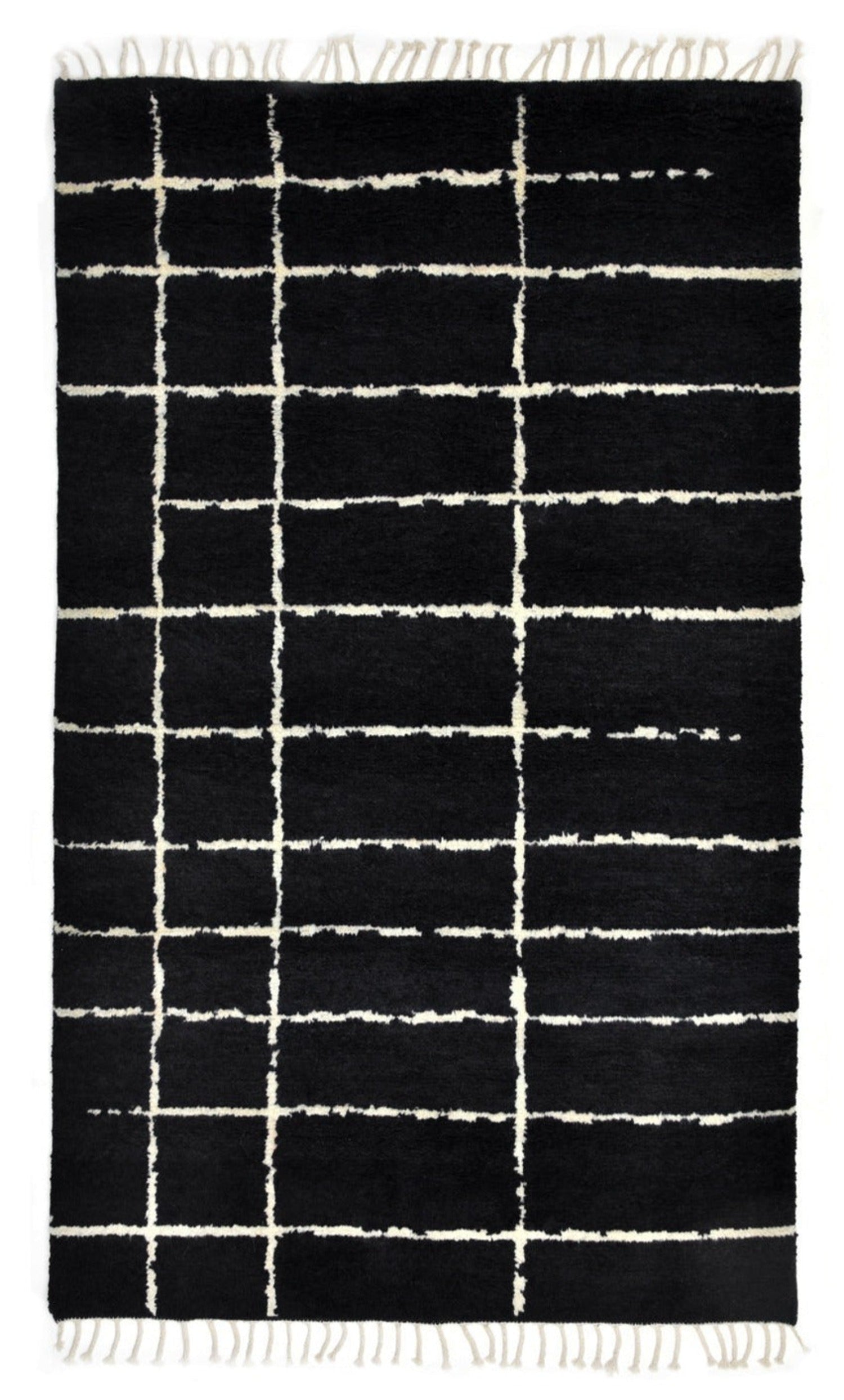 Black Bohemian Moroccan Area Rug