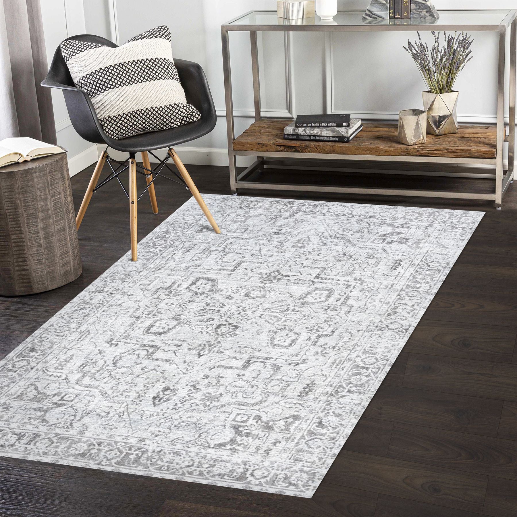 Geneva Hand Loomed Contemporary Modern Light Area Rug