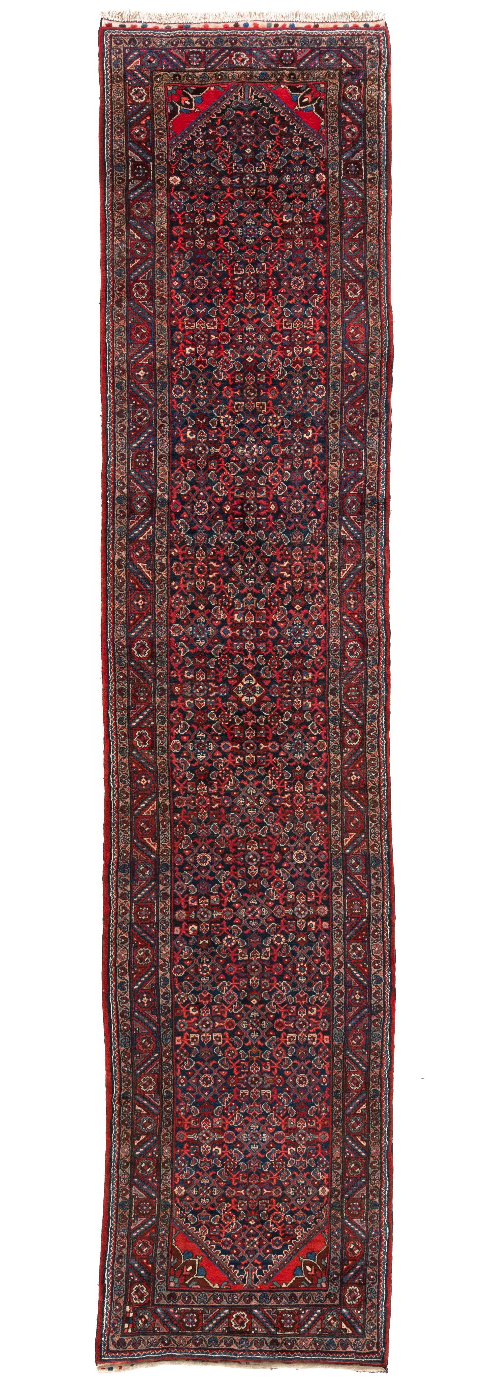 Semi-Antique Persian Hamadan Runner <br> 3'7 x 16'3