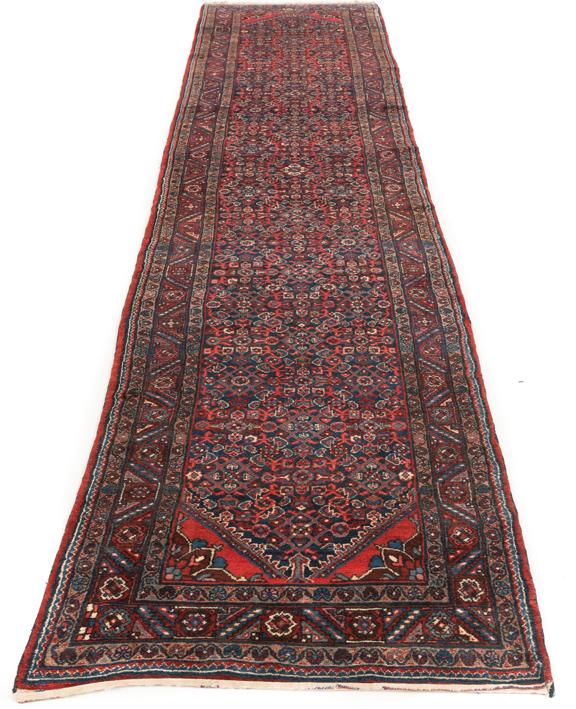 Semi-Antique Persian Hamadan Runner <br> 3'7 x 16'3