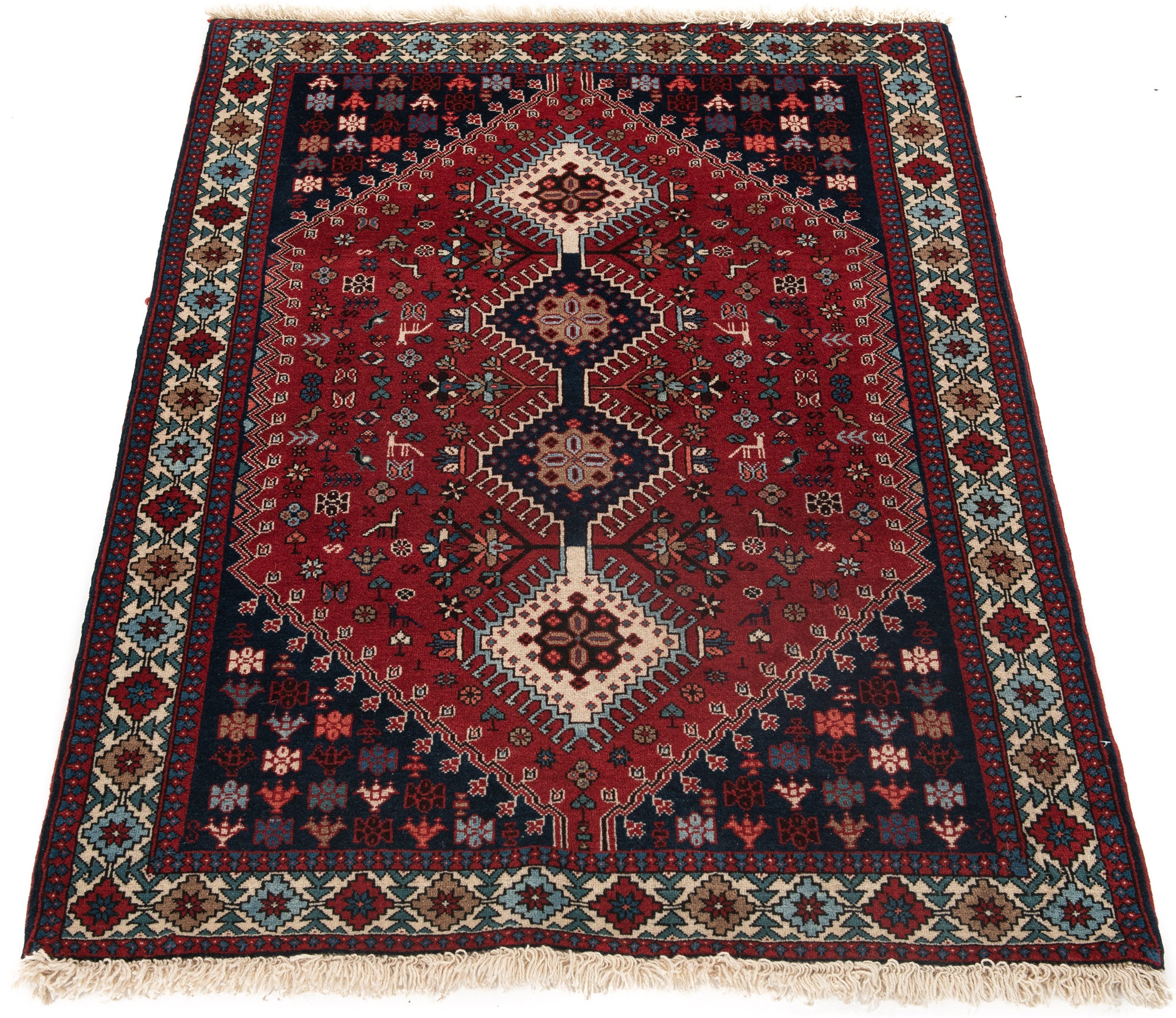 Semi-Antique Persian Yalameh Rug <br> 3'5 x 4'10