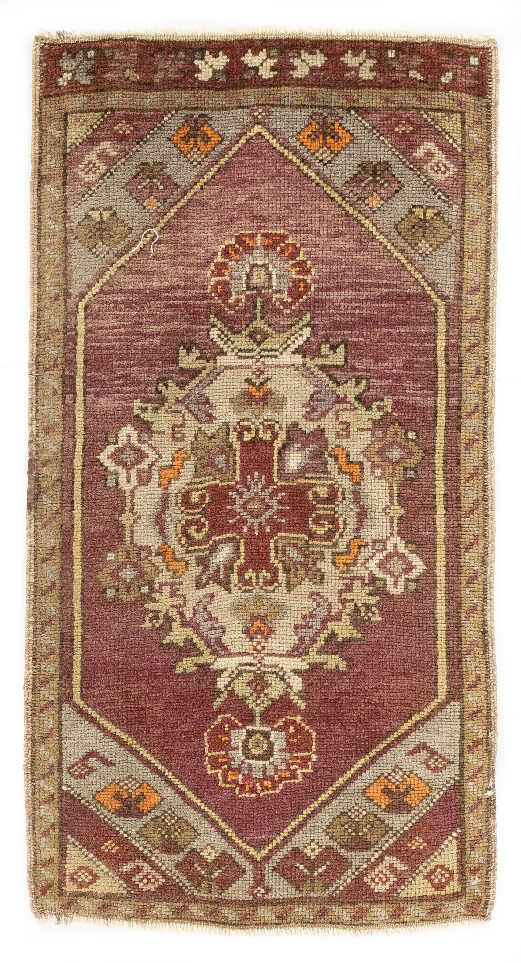 Semi-Antique Turkish Yastic Rug <br> 1'7 x 2'11