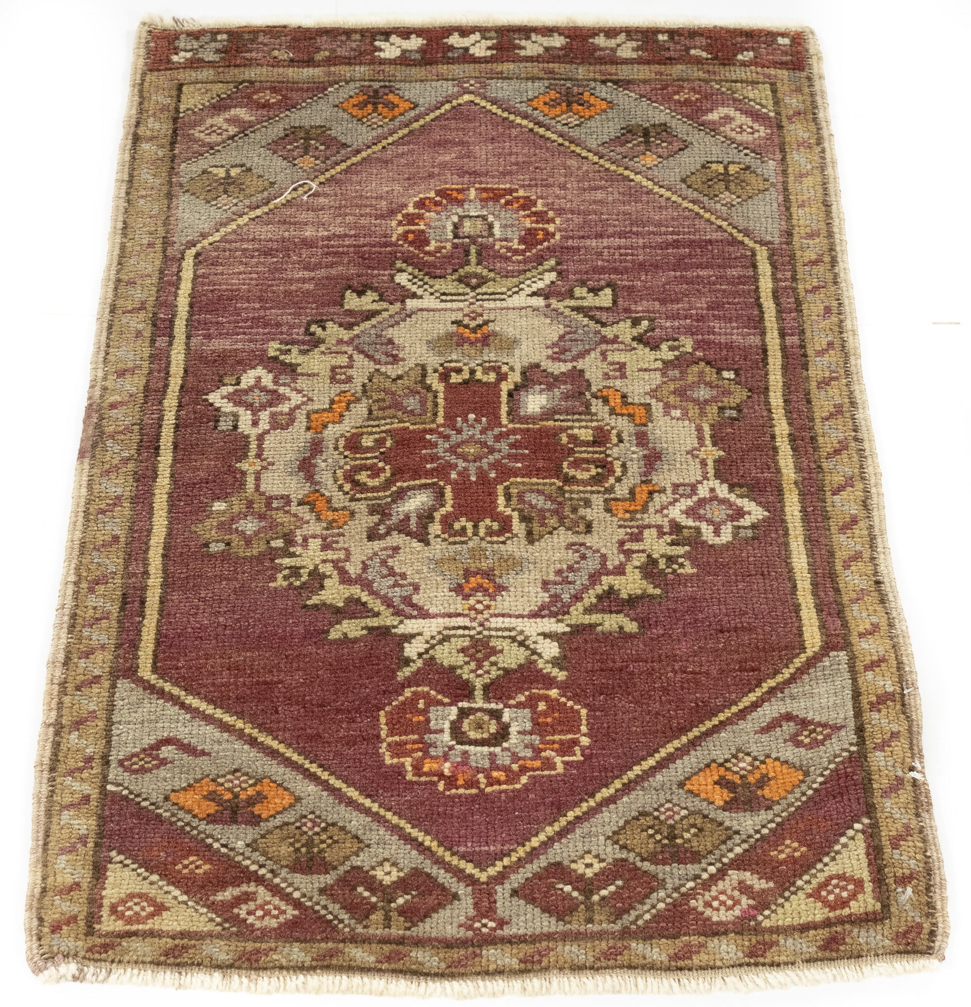 Semi-Antique Turkish Yastic Rug <br> 1'7 x 2'11