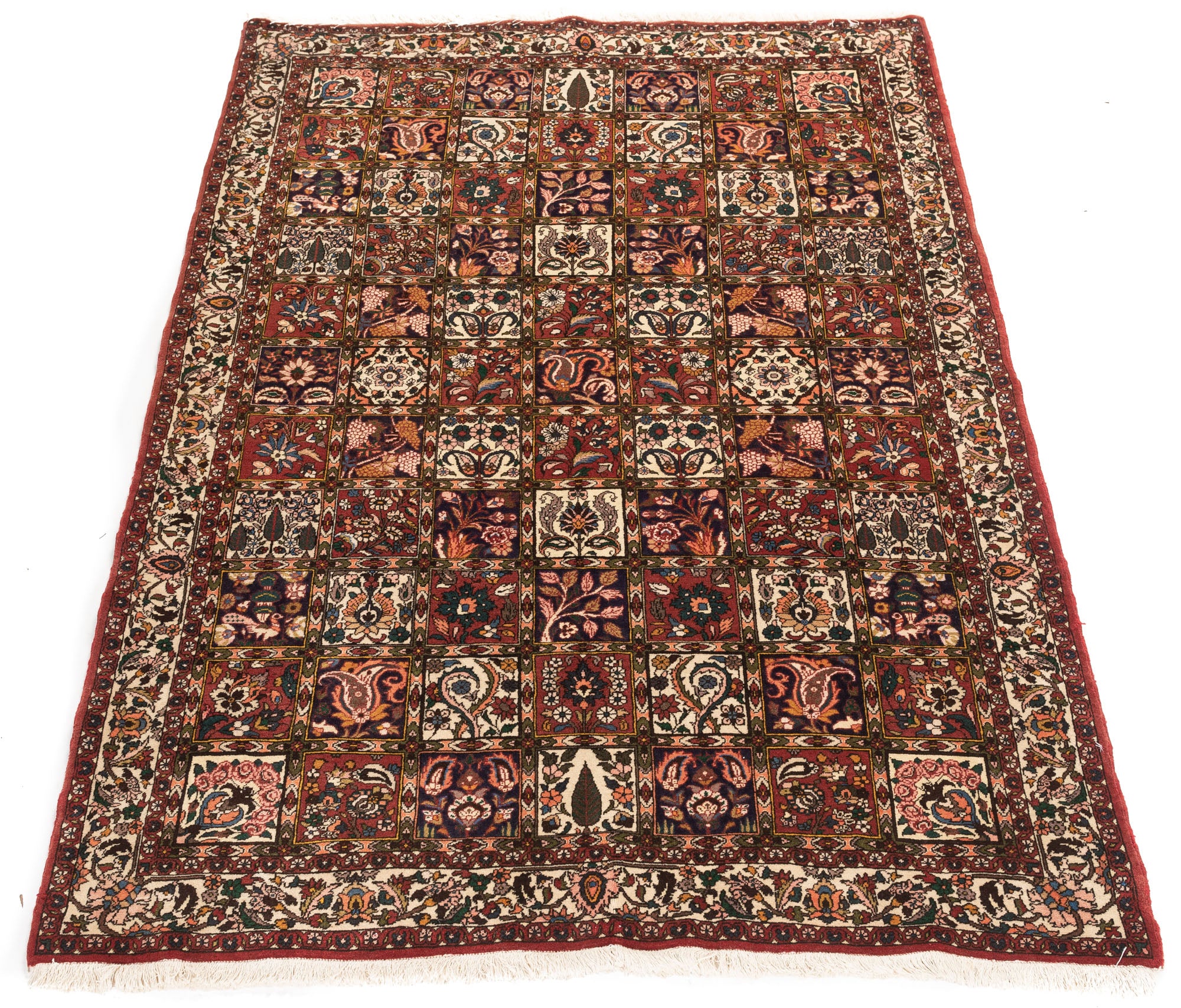 New Semi-antique Afghan Bactiari Rug <br> 4'11 x 7'1