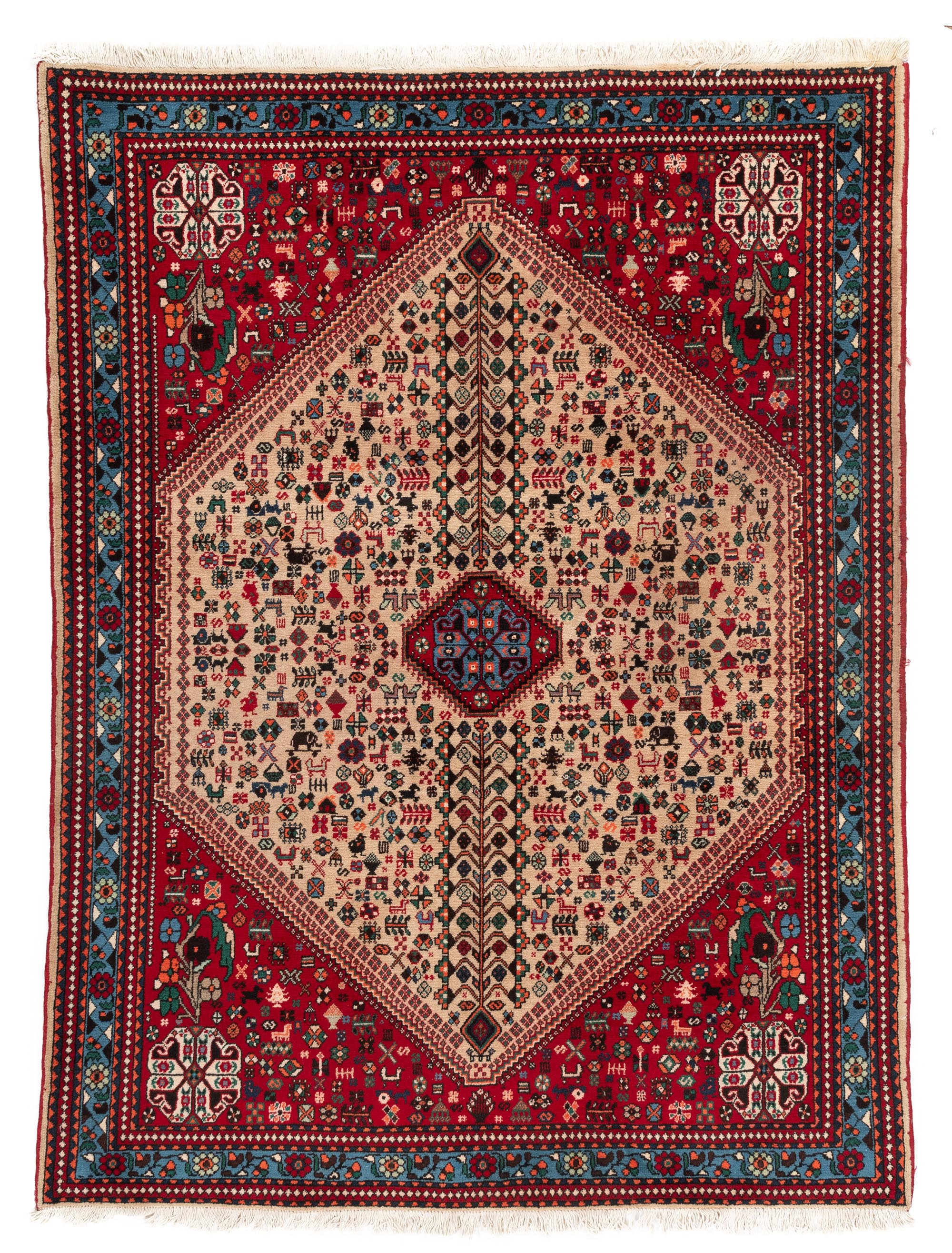 Semi-antique Persian Abaden Rug <br> 5'1 x 6'10